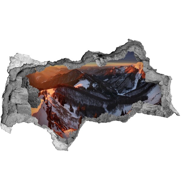 Nálepka fototapeta 3D výhľad Zima na horách