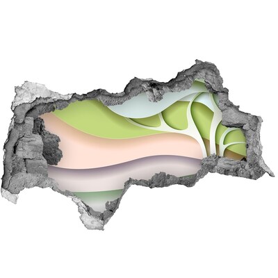 Diera 3D fototapeta nálepka Rozbitá stena s výhľadom na krajinu