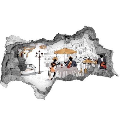 Diera 3D fototapeta nálepka Kaviareň v európskom štýle