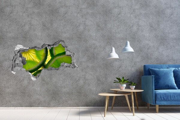 Samolepiaca nálepka betón Šťavnaté limetky v diere v stene