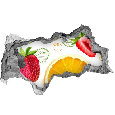 Samolepiaca nálepka betón Ovocný raj Diera v stene