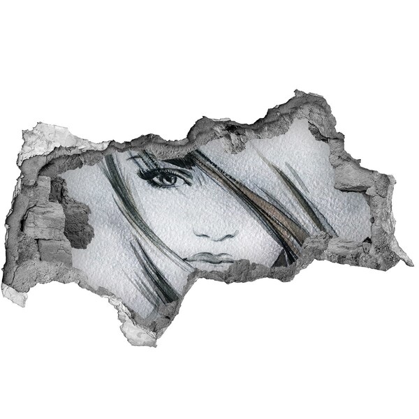 Diera 3D fototapeta nálepka Portrét v zničenej stene