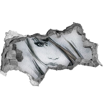 Diera 3D fototapeta nálepka Portrét v zničenej stene