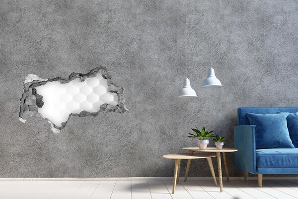 Diera 3D fototapeta nálepka Rozbitá stena so šesťuholníkovým vzorom