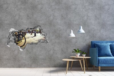 Foto fotografie diera na stenu Bicyklov v amsterdame