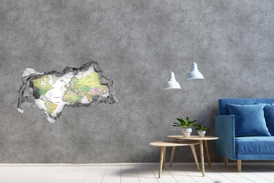 Samolepiaca diera na stenu Mapa sveta