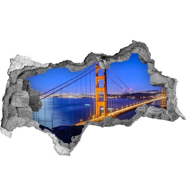 Fototapeta diera na stenu 3D Bridge v san franciscu