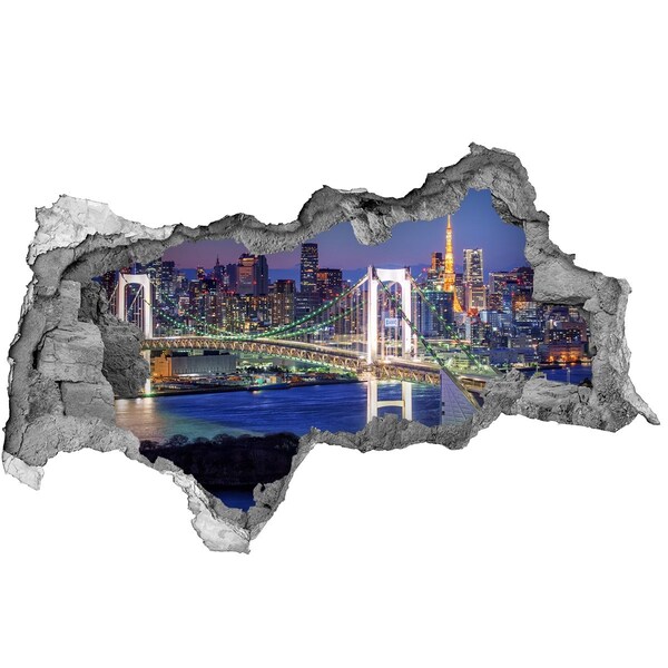 Fototapeta diera na stenu 3D Bridge v tokiu