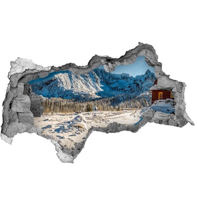 Nálepka fototapeta 3D výhľad Dom v horách