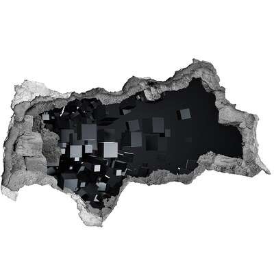 Diera 3D fototapeta nálepka Čierne kocky v 3D priestore