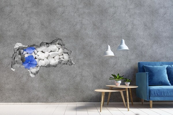 Samolepiaca diera nálepka Plážové kamienky s modrým akcentom