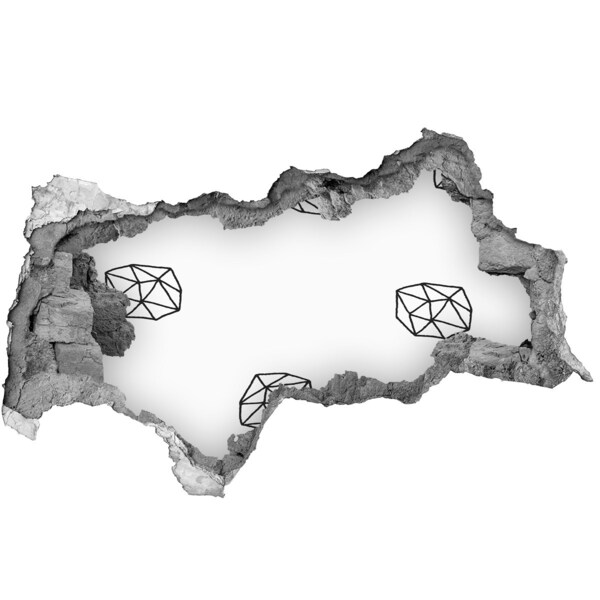 Fotoobraz diera na stenu Zlaté diamanty v diere v stene