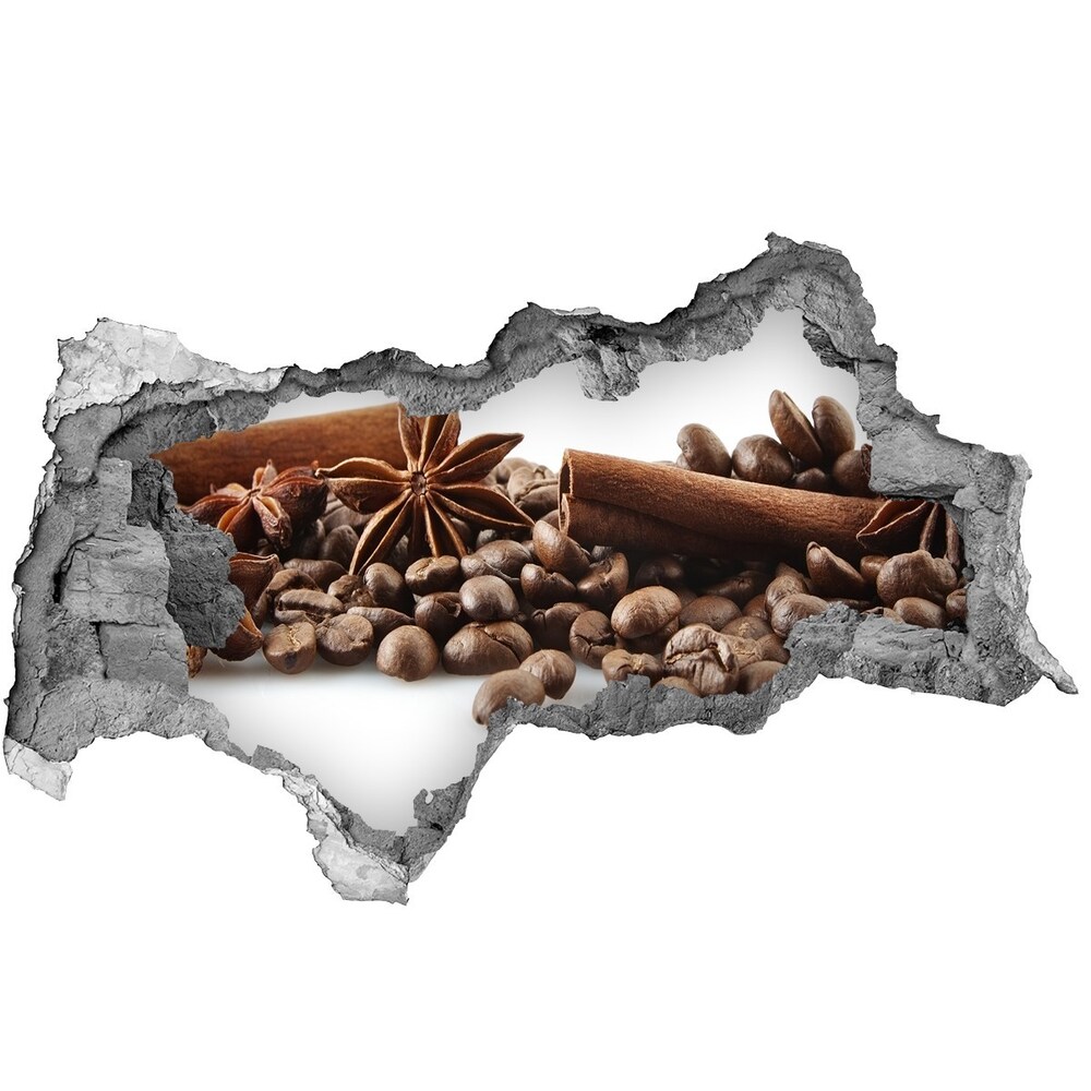 Nálepka diera na stenu Kávové zrná škorica