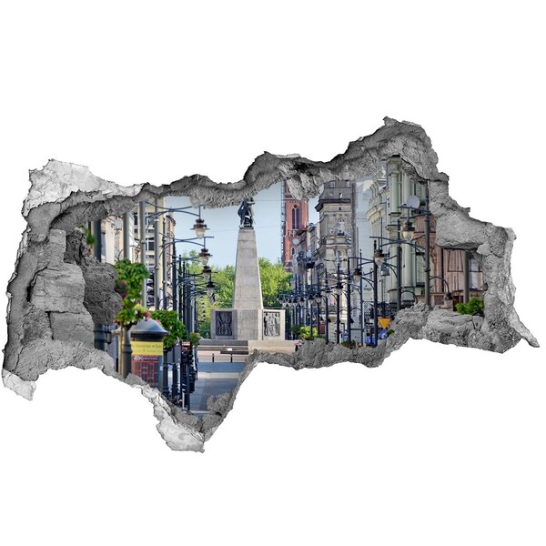 Fototapeta diera na stenu 3D Ulica s pamätníkom