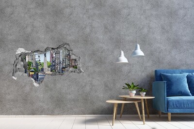 Fototapeta diera na stenu 3D Ulica s pamätníkom