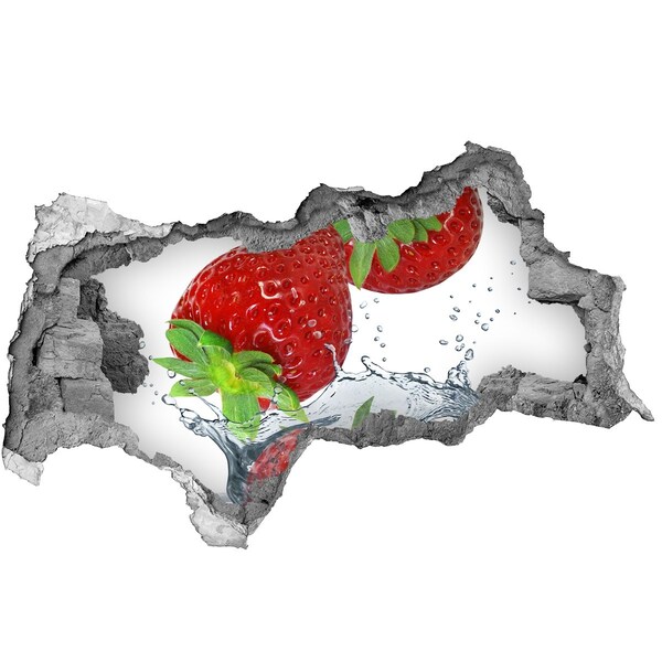 Nálepka diera na stenu Šťavnaté jahody vo vodnej explózii