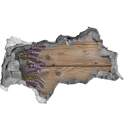 Samolepiaca diera nálepka Levanduľové kvety v drevenej krabičke