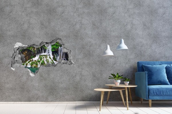 Nálepka fototapeta 3D Vodopád v zelenom prostredí