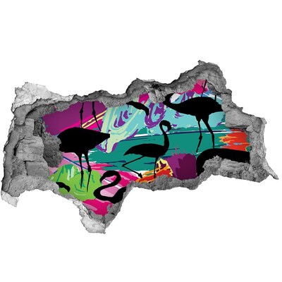 Diera 3D fototapeta nástenná Plameniaky na tropickej pláži