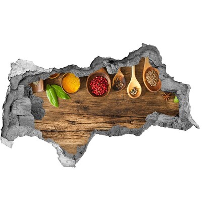 Samolepiaca nálepka Kuchynské korenie na drevenej doske