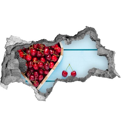 Samolepiaca nálepka betón Sladké čerešne na modrom pozadí