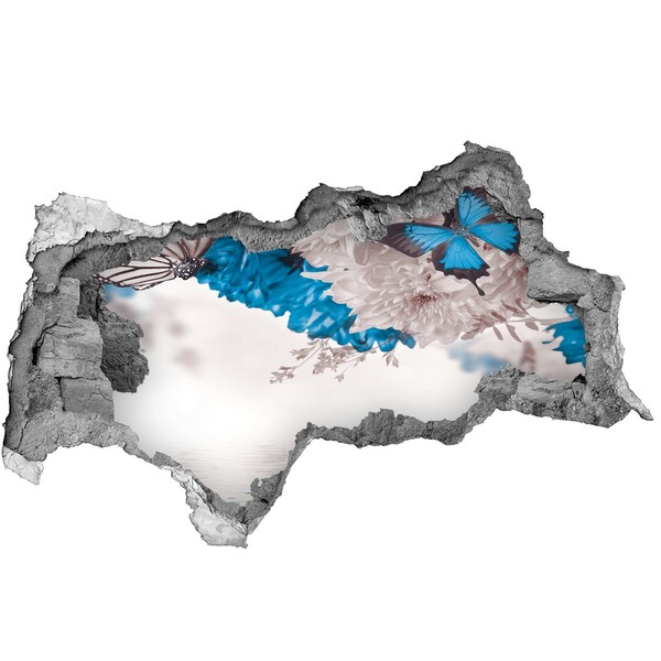 Samolepiaca diera na stenu Kvetinová krajina s motýľmi