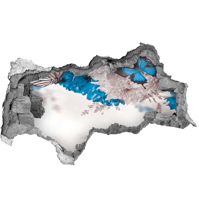 Samolepiaca diera na stenu Kvetinová krajina s motýľmi