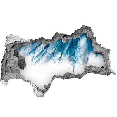 Samolepiaca diera múr 3D Modré perie v betóne