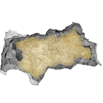 Samolepiaca diera na stenu Staré mapa sveta