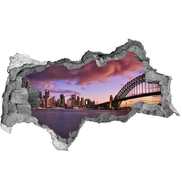 Fototapeta diera na stenu 3D Bridge v meste sidney