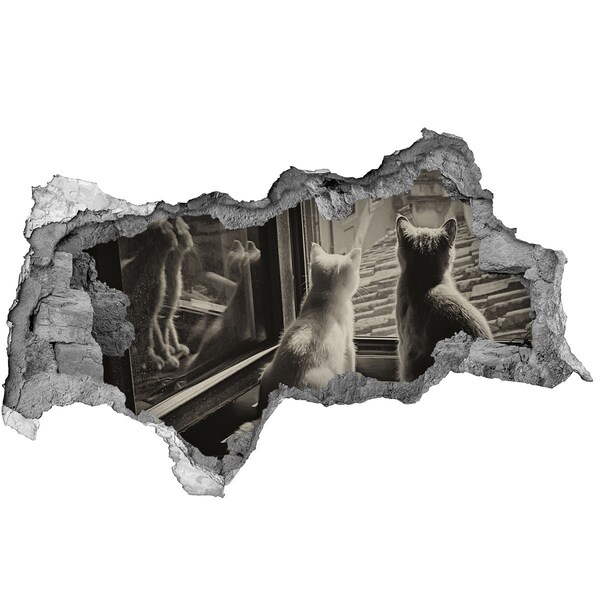 Diera 3D fototapeta nálepka Mačky pri okne