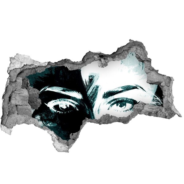 Samolepiaca diera múr 3D Oči v betóne