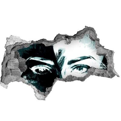 Samolepiaca diera múr 3D Oči v betóne