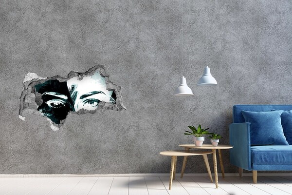 Samolepiaca diera múr 3D Oči v betóne