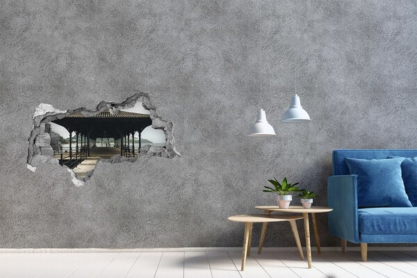 Fototapeta diera na stenu 3D Pohľad na mólo nad vodou