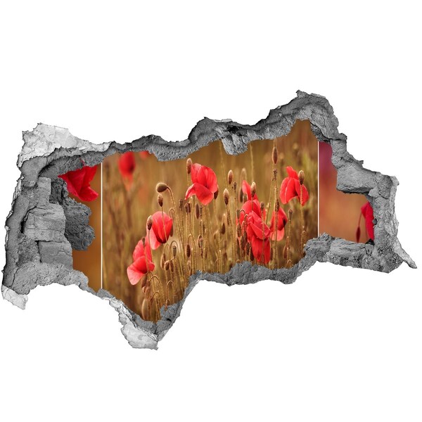 Samolepiaca diera na stenu Kvety medzi zničeným múrom