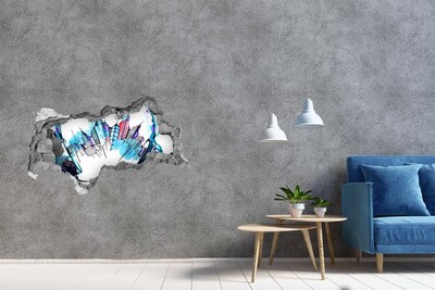 Samolepiace diera 3D nálepka Moderné mesto v ruinách