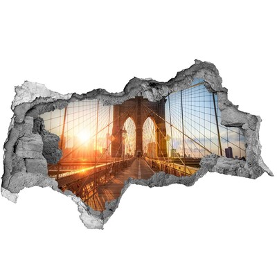 Fototapeta diera na stenu 3D Brooklyn bridge