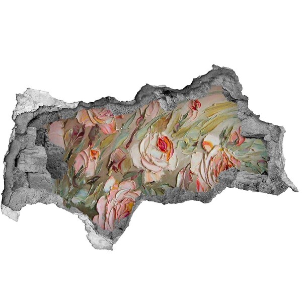 Samolepiaca diera nálepka betón Kvetinová záhrada v zničenej stene