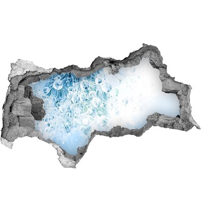Samolepiaca diera múr 3D Púpavy v modrom