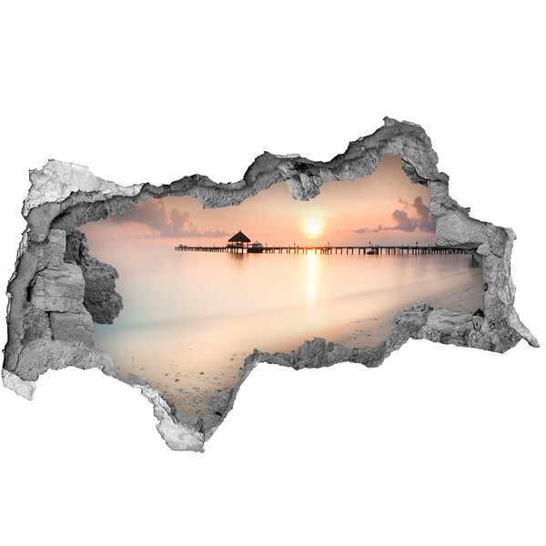 Nálepka fototapeta 3D výhľad Západ slnka nad mólom