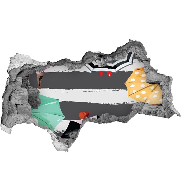 Fotoobraz diera na stenu Tajomná pláž so slnečníkmi