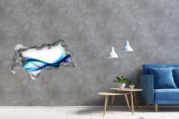 Samolepiaca diera múr 3D Vlna v betónovej diere