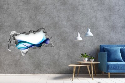 Samolepiaca diera múr 3D Vlna v betónovej diere