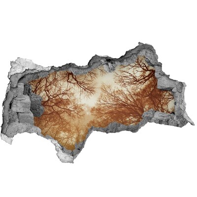 Samolepiaca diera na stenu nálepka Odraz stromov v zničenej stene