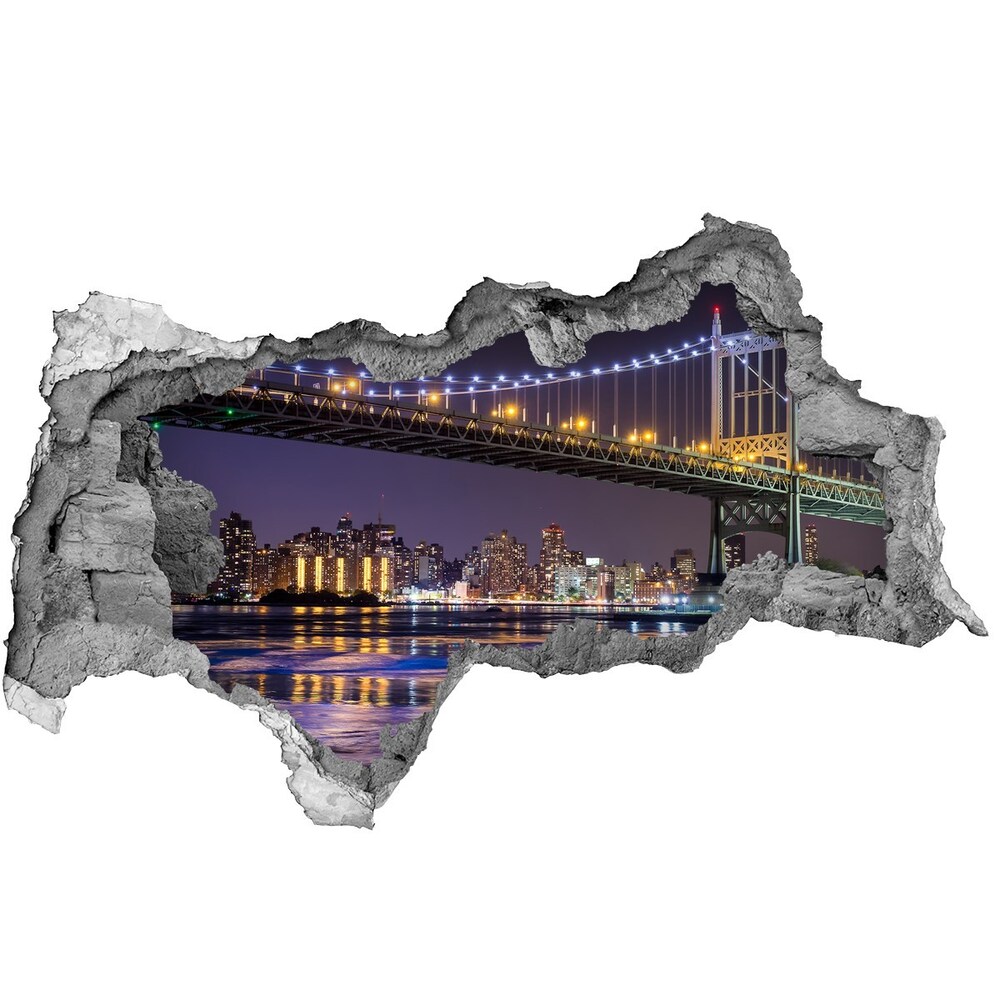 Fototapeta diera na stenu 3D Bridge v new yorku