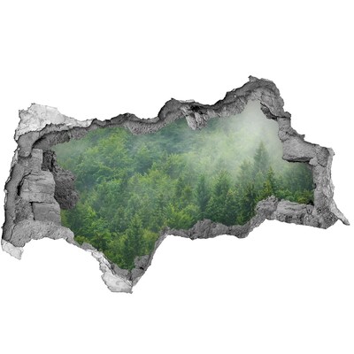 Samolepiaca diera nálepka Zelený les v diere v stene