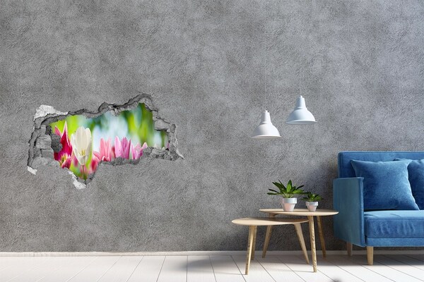 Fototapeta diera na stenu Kvetinový raj za múrom