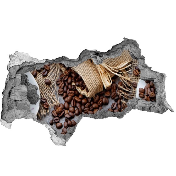 Samolepiaca nálepka betón Káva v zničenej stene
