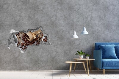 Samolepiaca nálepka betón Káva v zničenej stene